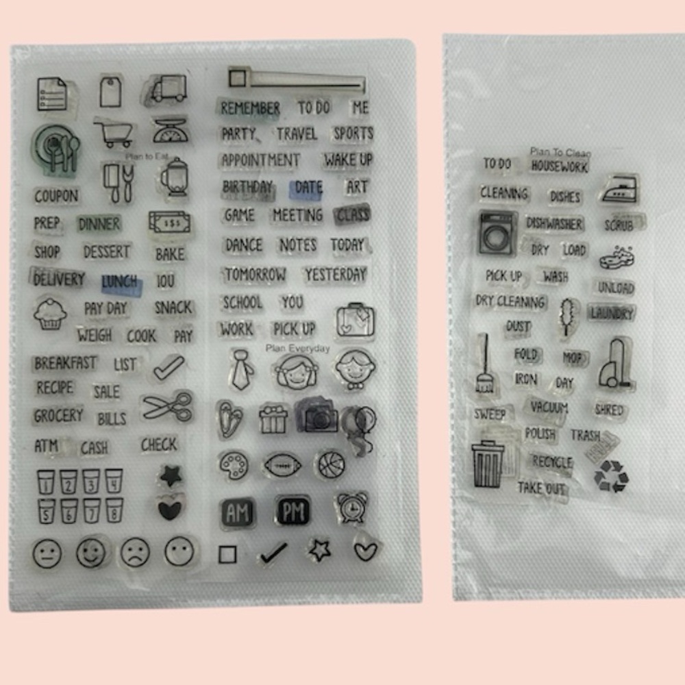 Clear Acrylic Journaling Rubber Stamps